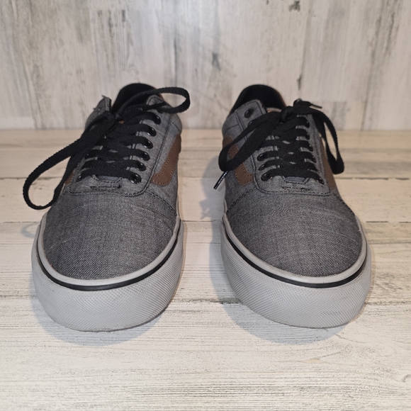 Vans Old Skool Deluxe Comfort Sneakers Gray Canvas Brown Stripe Men’s 10.5 Skate - Picture 6 of 14